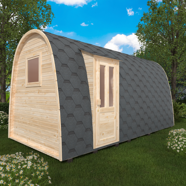 Fasssauna / Gartensauna / Banja / Viking 5,0 m mit Vorraum und Dusche